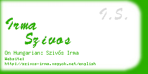 irma szivos business card